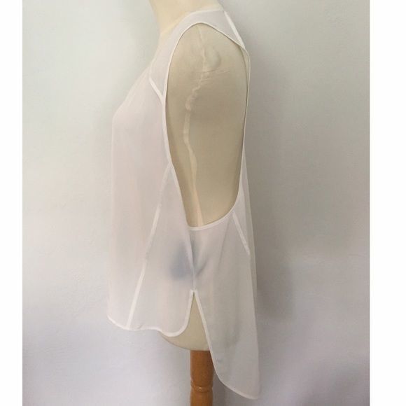 Alexander Wang White Silk Semi- Sheer Tank L NWT - Picture 2 of 4